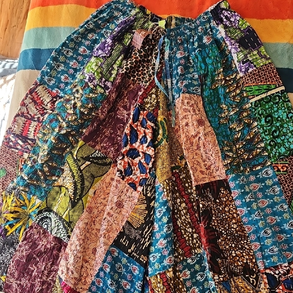 Kantha Made By Raj Multicolor Patchwork Pants